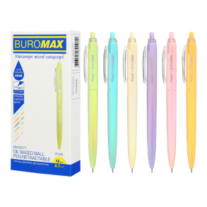 Ручка гелева автомат Buromax "Pearl", 0,7 мм, синя (уп.=12 шт.)