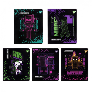 Зошит PREMIUM 12 аркушів // "Minecraft Black" Yes (уп.=10 / ящик=250)