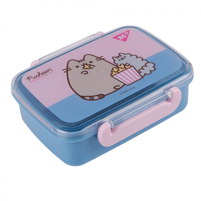 Контейнер для їжі 420 мл "Pusheen" блакитно-рожевий Yes