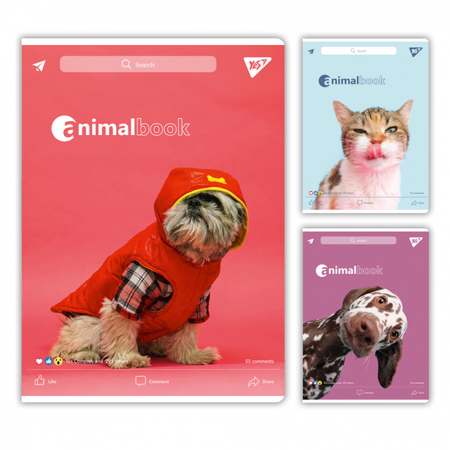 Блокнот А4 48 арк., "Animalbook", #, МО, скоба Yes