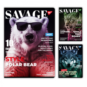 Блокнот А4 96 арк., "Savage", #, МО, скоба Yes