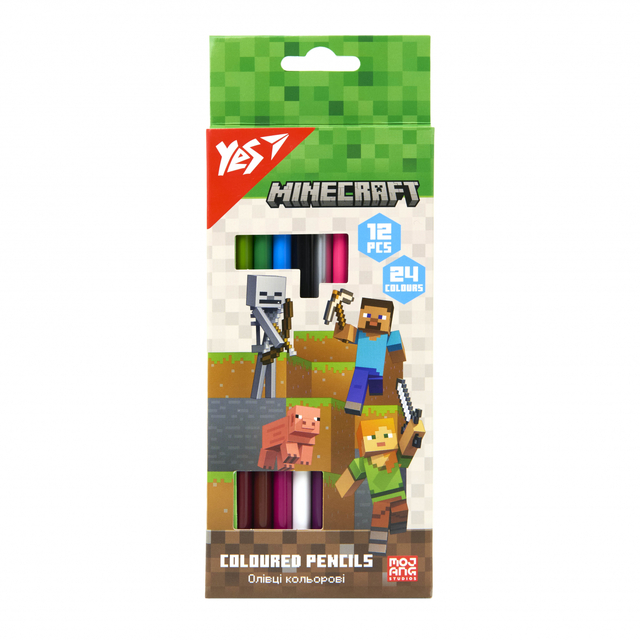 Олівці кольорові двосторонні 12 шт. "Minecraft" Yes