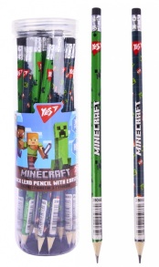 Олівець графітний HB з ластиком/круглий "Minecraft" (уп.=36 шт.) Yes