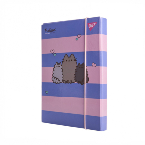 Папка для зошитів картонна на гумку В5 "Pusheen" Yes