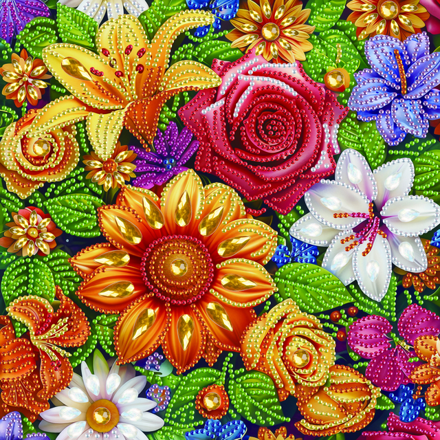 Картина зі страз 25*25 см BH028 "Квіткова ніжність" Brushme
