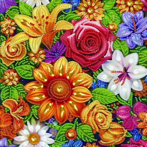 Картина зі страз 25*25 см BH028 "Квіткова ніжність" Brushme