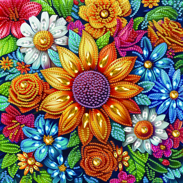 Картина зі страз 25*25 см BH030 "Квіти" Brushme