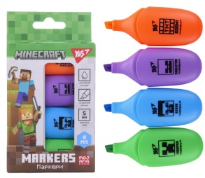 Набір маркерів текстових 4 шт. "Minecraft" Yes