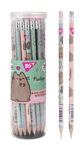 Олівець графітний HB з ластиком/круглий "Pusheen" (уп.=36 шт.) Yes