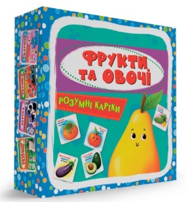 Картки розумні: 30 карток. "Фрукти та овочі" Кристал Бук