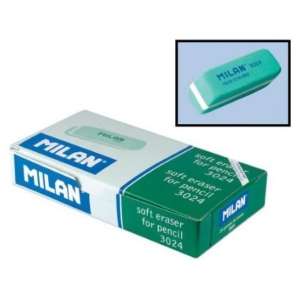 Гумка для стирання Milan прямокутна/скошена "Soft" (уп.=24 шт.) 