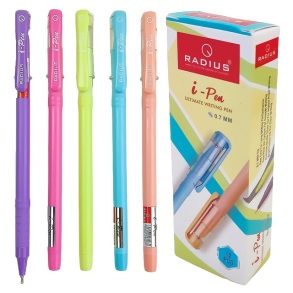 Ручка кулькова Radius "I-Pen З КОЛЬОРОВИМ КОРПУСОМ", 0,7 мм, масляна основа, синя (уп.=12 шт.)