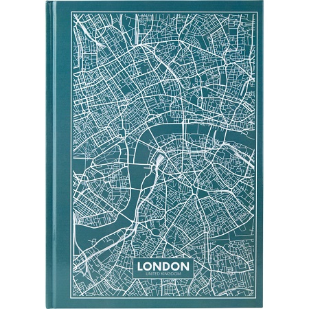 Блокнот А4 96 арк., "8422 London", #, ТО, бірюзовий Axent