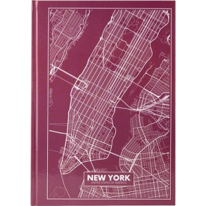 Блокнот А4 96 арк., "8422 New York", #, ТО, рожево-коричневий Axent