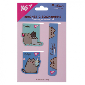 Закладка магнітна "Pusheen" (планшет=3 шт.) Yes
