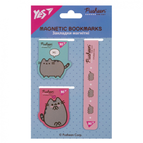 Закладка магнітна "Pusheen" (планшет=3 шт.) Yes