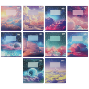 Зошит ПРЕДМЕТНИЙ МІКС А5 36 арк. "Clouds" (уп.=10 шт. / ящик=240 шт.) Zibi