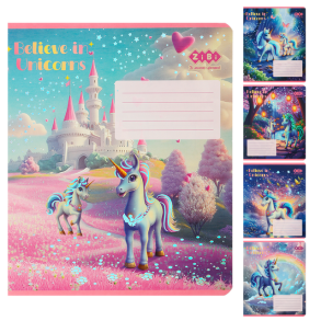 Зошит Zibi 12 аркушів # "Kids Line Unicorn" (уп.=25 / ящик=600)