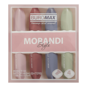 Набір маркерів текстових 4 шт. "Morandi Style" Buromax