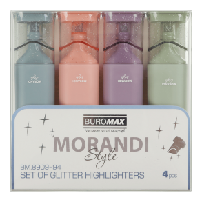 Набір маркерів текстових 4 шт. "Morandi Style Glitter" Buromax