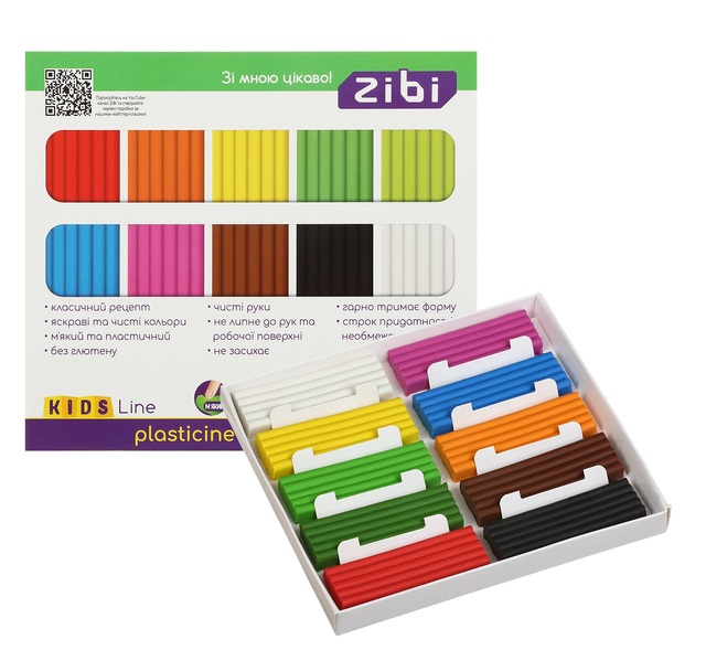 Пластилін Zibi 12 кол. 192 г "Kids Line"