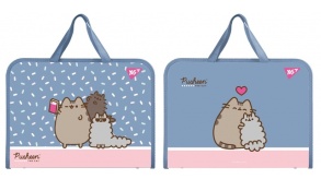 Портфель дитячий пластиковий з тканинними ручками В4 "Pusheen" Yes