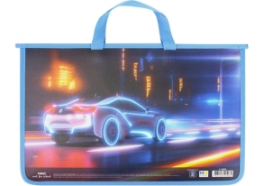 Портфель дитячий пластиковий з тканинними ручками В4 "Racing" Maxi