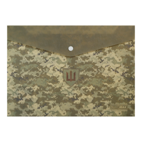 Папка на кнопку А4 пластикова/кольорова матова з малюнком "Military" (уп.=12 шт.) Buromax