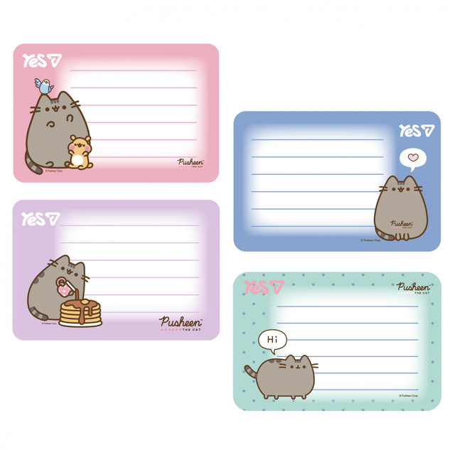 Наліпки для підпису зошита 8 шт. "Pusheen" Yes