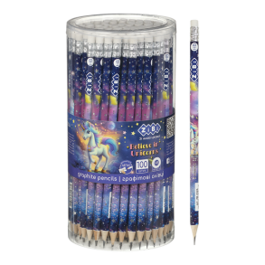 Олівець графітний HB з ластиком "Unicorn" (уп.=100 шт.) Zibi