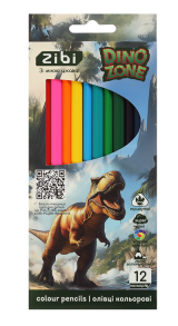Олівці кольорові Zibi 12 кол. "Kids Line Dino"