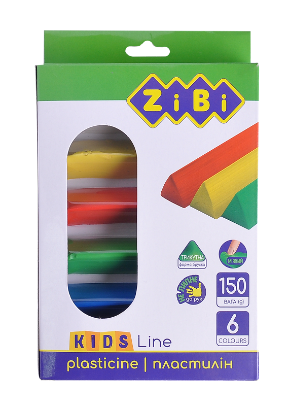 Пластилін Zibi 6 кол. 150 г "Kids Line"