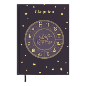 Щоденник недатований Buromax А5 20670-26 "Zodiak СКОРПІОН" поліграфічний бузковий