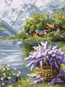 Картина за номером 30*40 см КНО6357 "Бузковий кошик" Ідейка