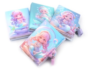 Блокнот на колодочку А7 80 арк., "1300 Girl Русалка", =, сендвіч-обкладинка