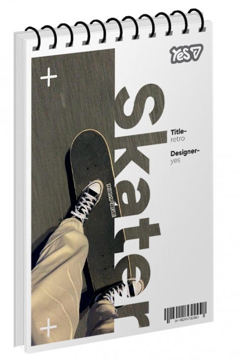 Блокнот А6 80 арк., "Skater", #, ТО, пружина верхня Yes