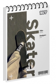 Блокнот А6 80 арк., "Skater", #, ТО, пружина верхня Yes