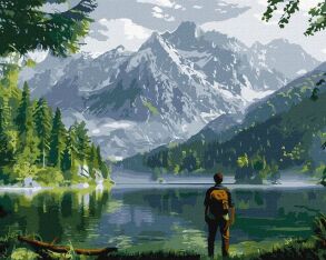 Картина за номером 40*50 см КНО2902 "Гірський краєвид" Ідейка