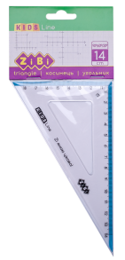 Трикутник пластиковий 14 см/30*60*90 "Kids Line" з блакитною смужкою Zibi