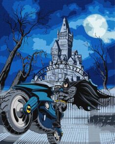 Картина за номером 40*50 см КНО8709 "WB Batman: Batcycle" з фарбами металік exta Ідейка