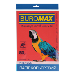 Папір "Buromax" інтенсив А4 80 г/м2, 20 арк., червоний