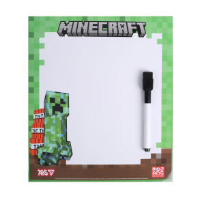 Дошка магнітна сухостираюча 23*26 см + 1 маркер "Minecraft" Yes