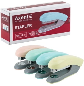 Степлер № 24/6 20 арк., корпус пластиковий "Welle-2 Pastelini" Axent