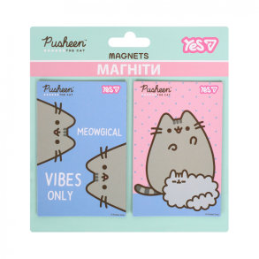 Магніти для дошки (блістер=2 шт./6*9 см) "Pusheen Vibes Only" Yes