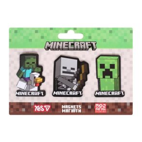 Магніти для дошки (блістер=3 шт./2*5 см) "Minecraft Creeper" Yes