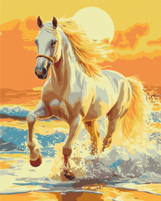 Картина за номером 40*50 см BS54415 "Осідланий захід сонця" Brushme