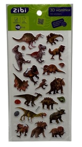 Наліпка дитяча 9,5*18 см "Dino велетні мікс" (уп.=20 планшеток) Zibi