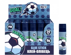 Клей-олівець 9 г PVA "Football" (уп.=24 шт.) Yes