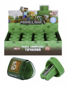 Стругалка з/к 1 лезо пластикова/бочечка "Minecraft" (уп.=12 шт.) Yes