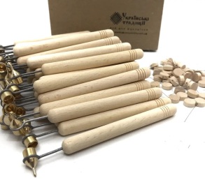 Декор пасхальний писачок латунний 0,3 мм з дерев'яною ручкою (уп.=5 шт.)